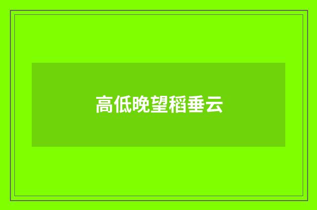 高低晚望稻垂云