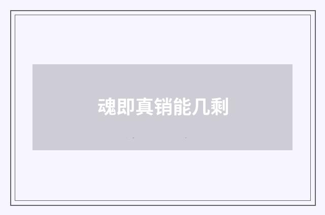 魂即真销能几剩