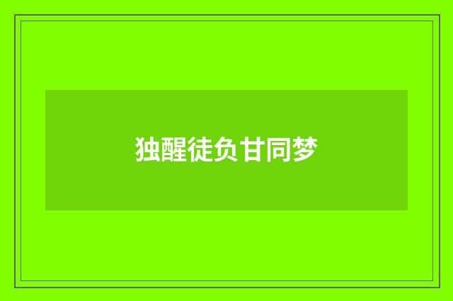独醒徒负甘同梦