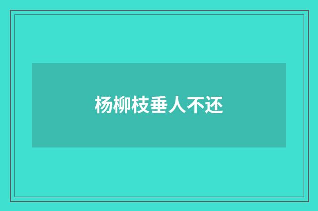 杨柳枝垂人不还