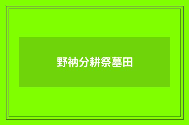 野衲分耕祭墓田