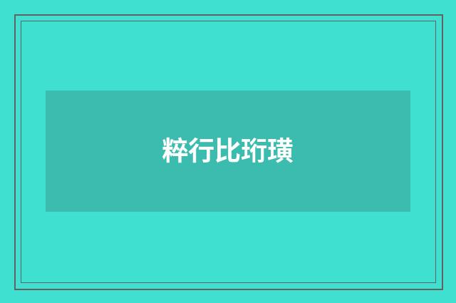 粹行比珩璜