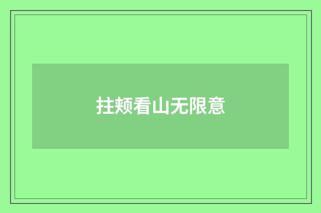 拄颊看山无限意