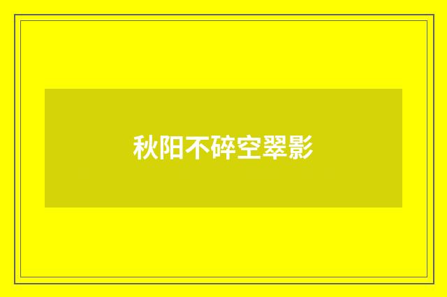 秋阳不碎空翠影