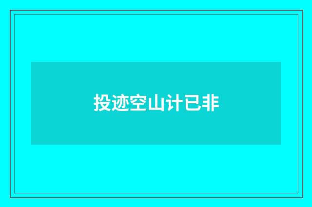 投迹空山计已非