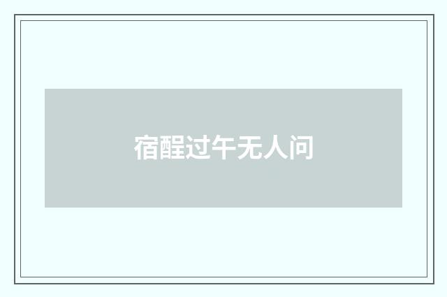 宿酲过午无人问