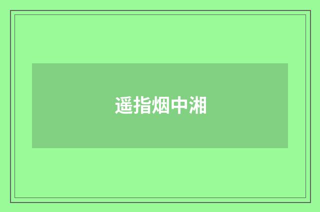 遥指烟中湘