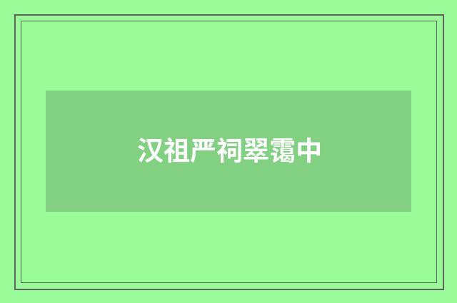 汉祖严祠翠霭中