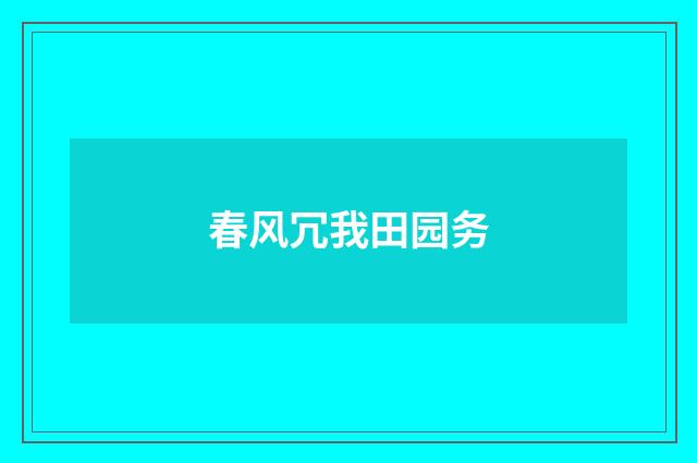 春风冗我田园务