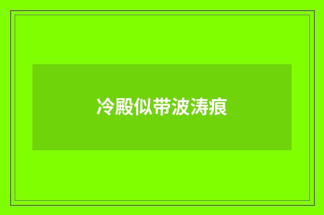 冷殿似带波涛痕