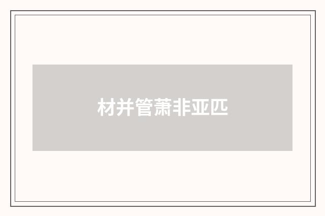 材并管萧非亚匹