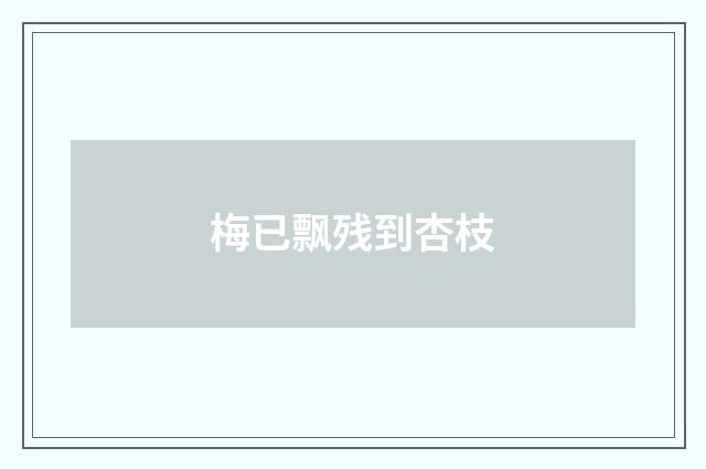 梅已飘残到杏枝