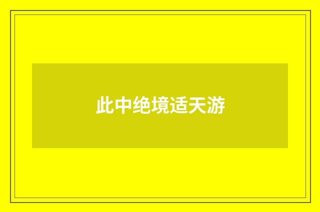 此中绝境适天游