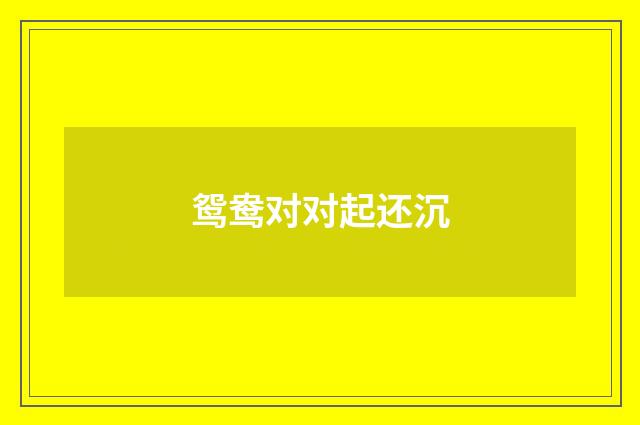 鸳鸯对对起还沉