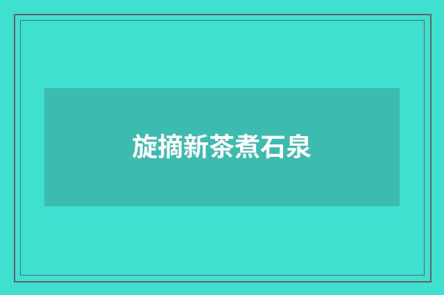 旋摘新茶煮石泉