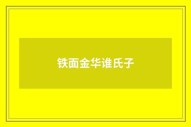 铁面金华谁氏子