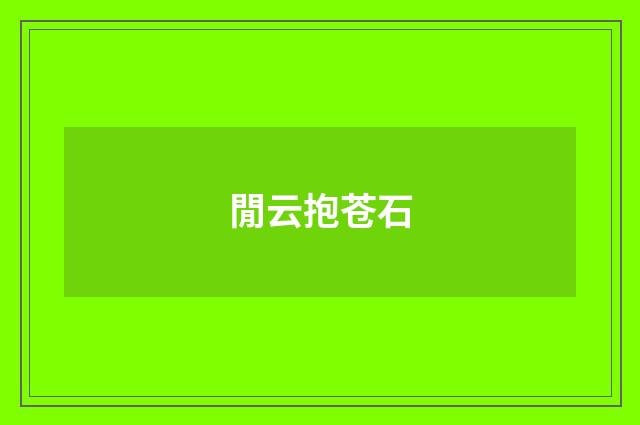 閒云抱苍石