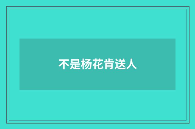 不是杨花肯送人