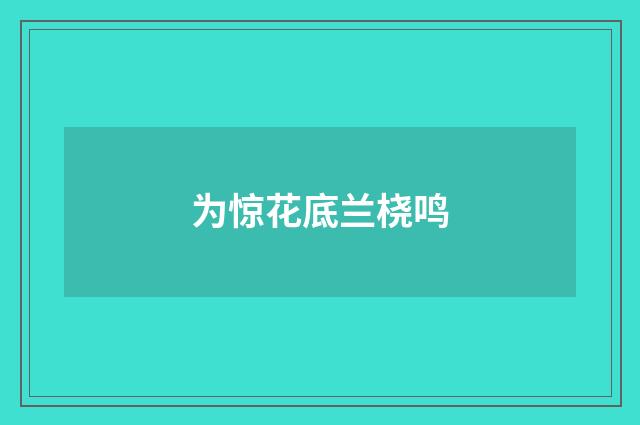 为惊花底兰桡鸣