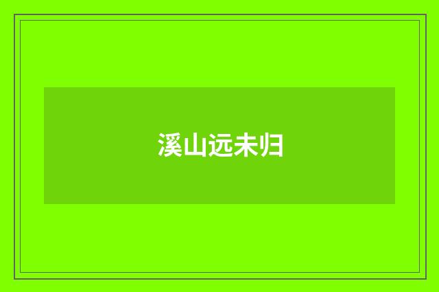 溪山远未归