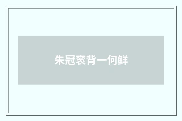 朱冠衮背一何鲜