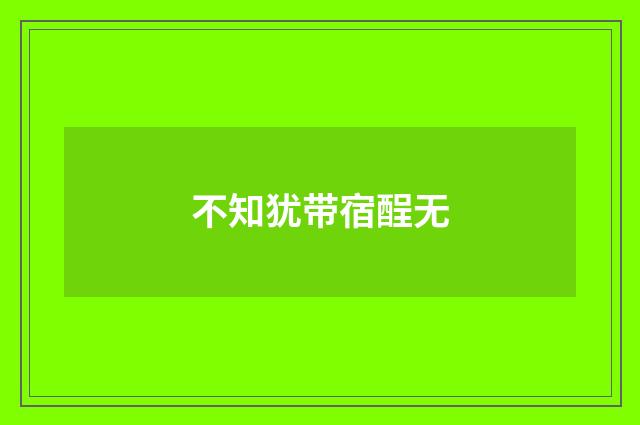 不知犹带宿酲无