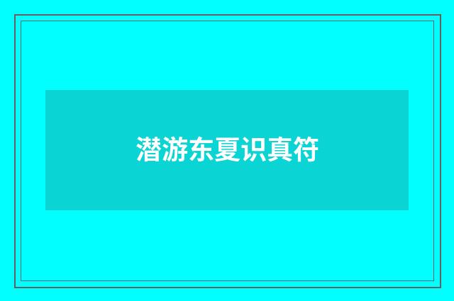 潜游东夏识真符
