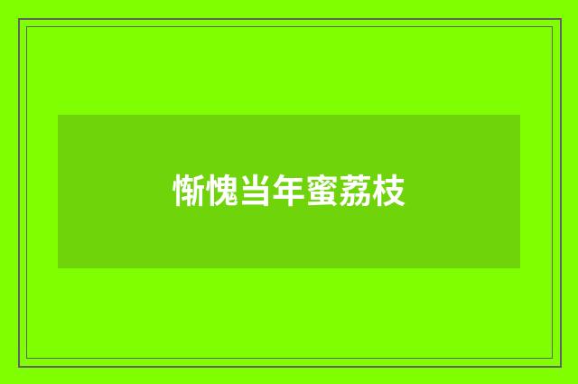 惭愧当年蜜荔枝