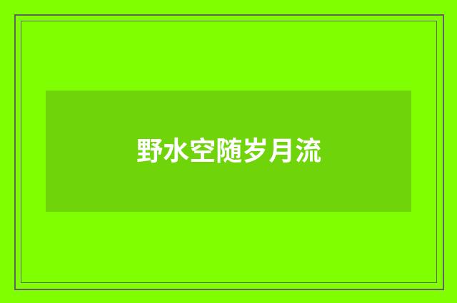 野水空随岁月流