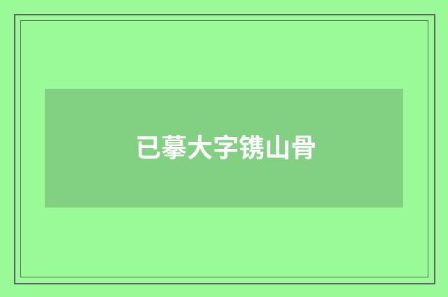 已摹大字镌山骨
