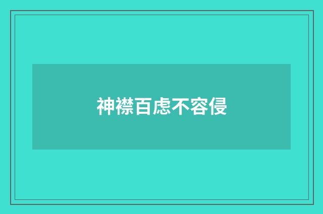 神襟百虑不容侵