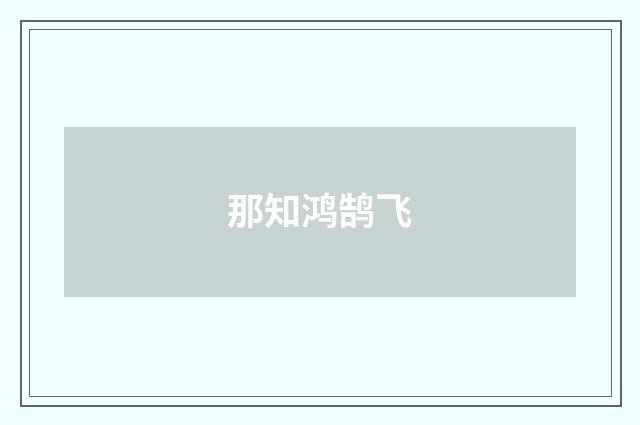 那知鸿鹄飞