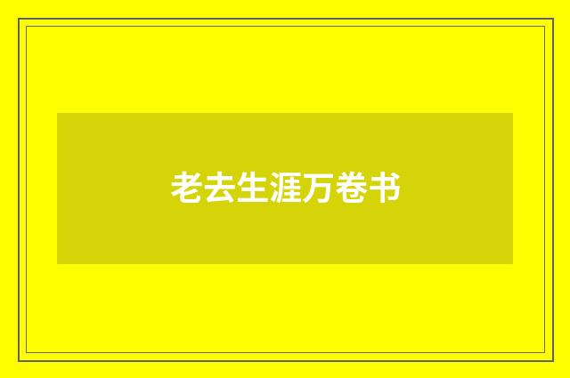 老去生涯万卷书