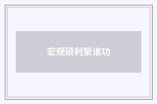 宏规硕利繄谁功