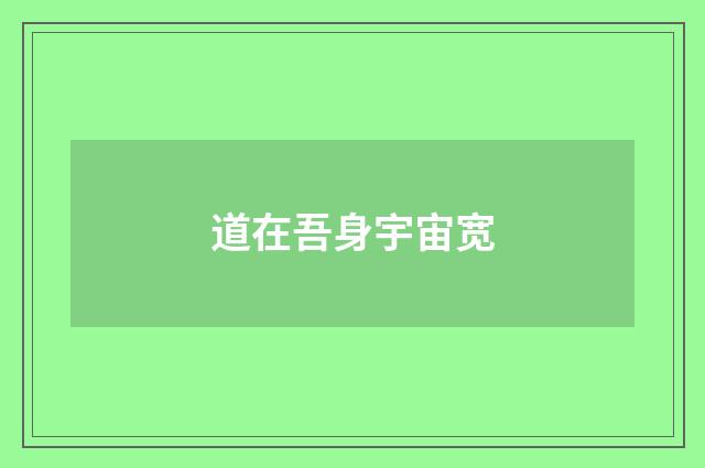 道在吾身宇宙宽