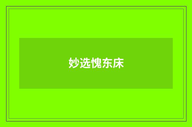 妙选愧东床