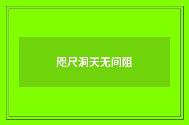 咫尺洞天无间阻