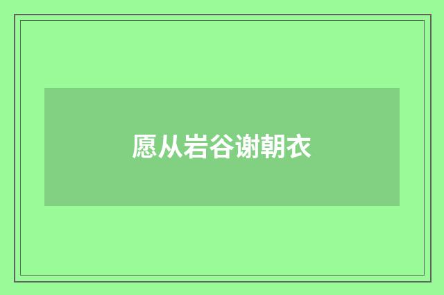 愿从岩谷谢朝衣
