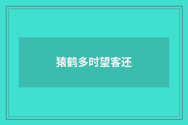 猿鹤多时望客还
