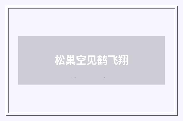 松巢空见鹤飞翔