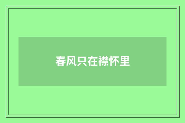 春风只在襟怀里