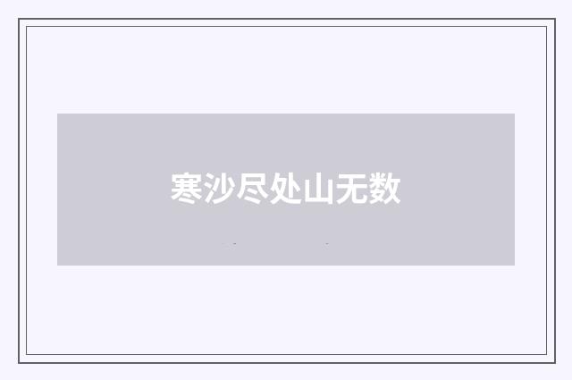 寒沙尽处山无数