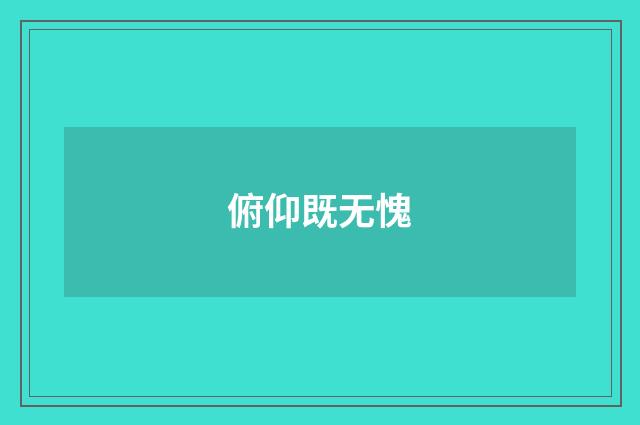 俯仰既无愧