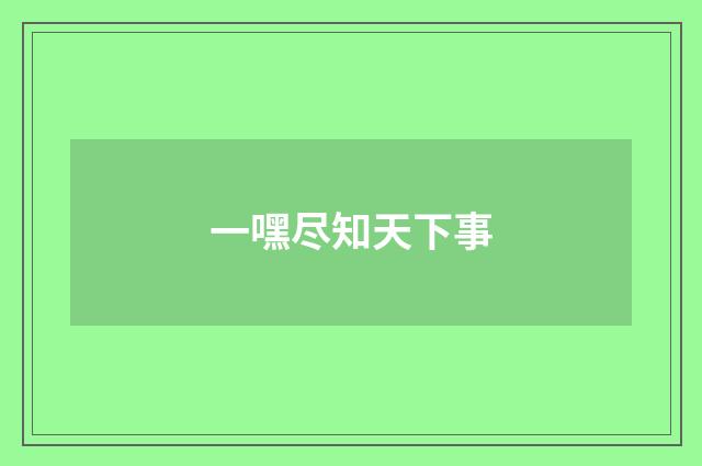 一嘿尽知天下事