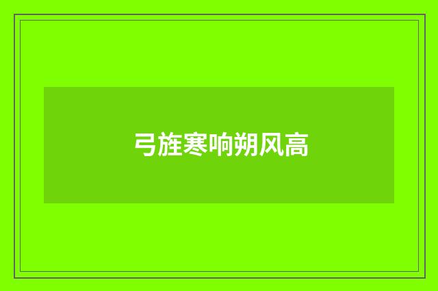 弓旌寒响朔风高
