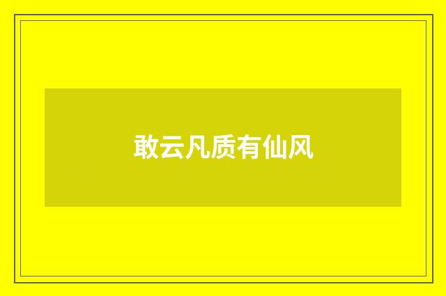 敢云凡质有仙风