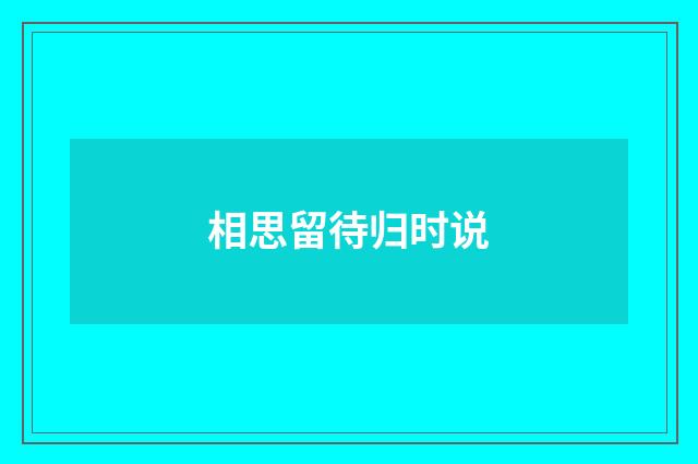 相思留待归时说