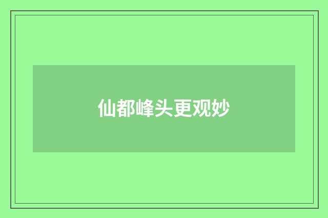 仙都峰头更观妙