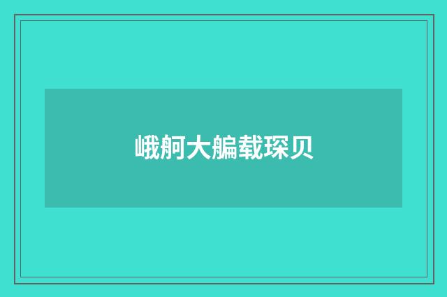 峨舸大艑载琛贝