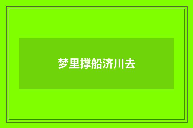 梦里撑船济川去
